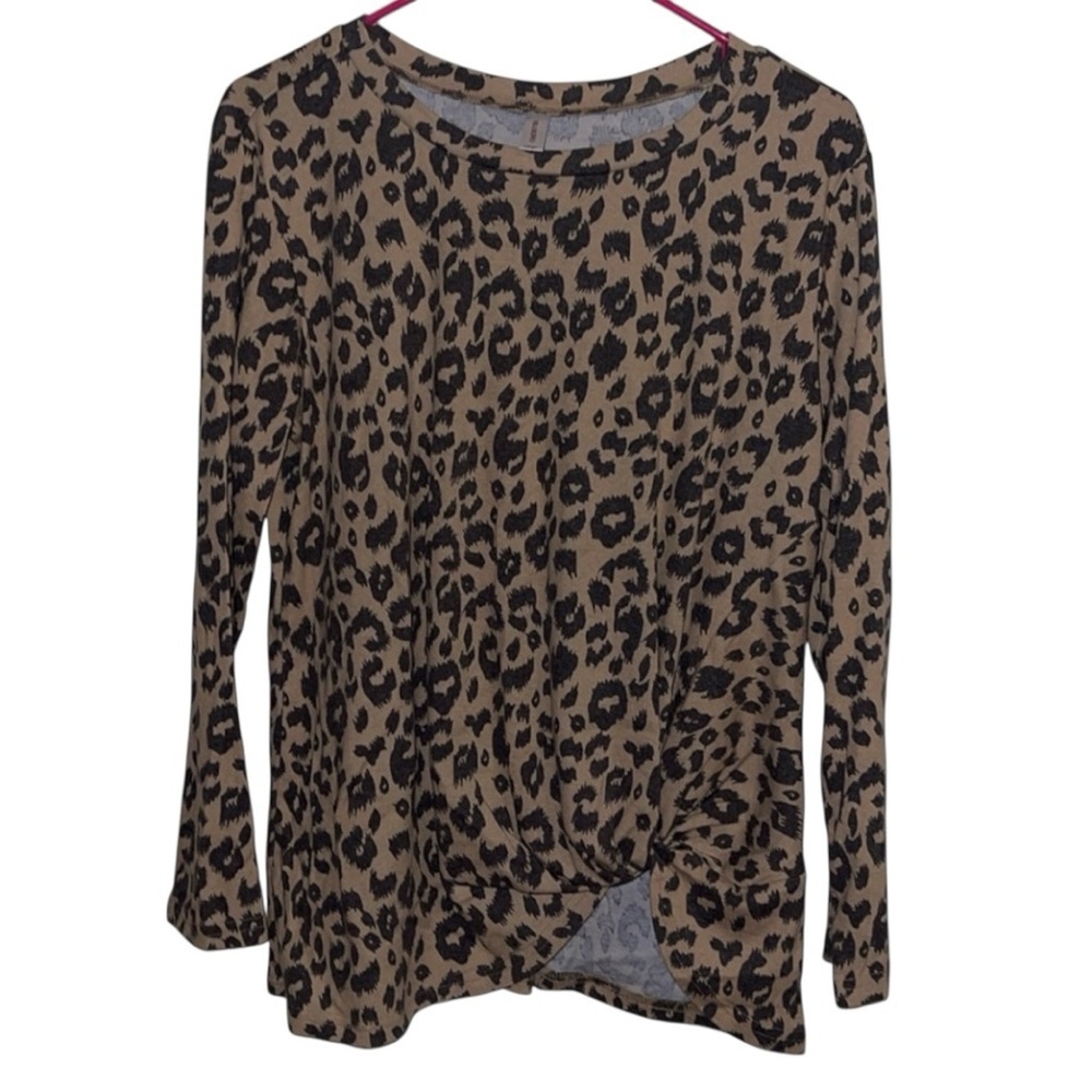 🌺NILOUFO ANIMAL PRINT TIE KNOT BLOUSE